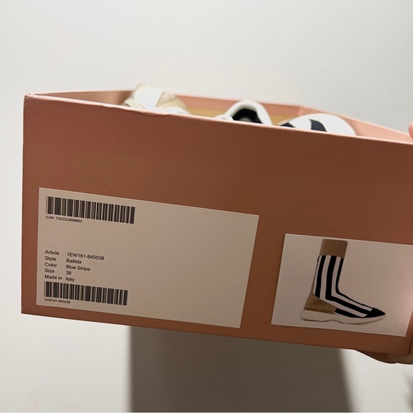 Acne Studios black white stripe sock sneakers - Picture 9 of 10